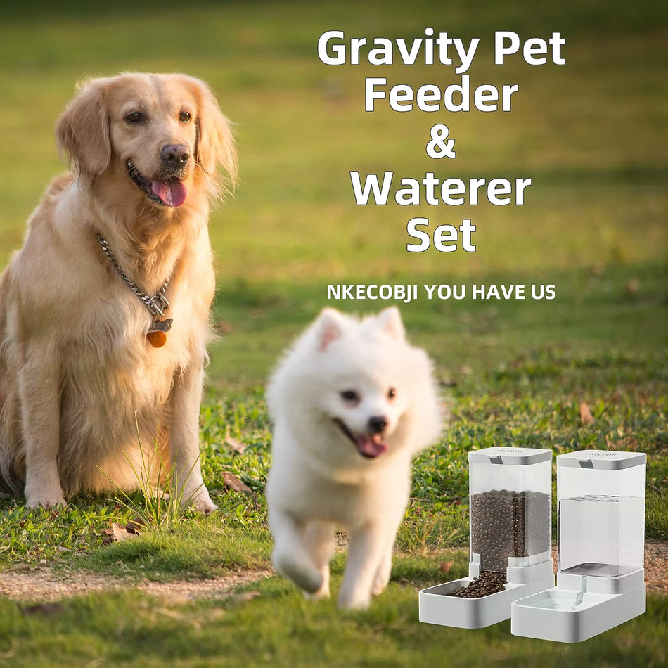 2 in 1 Gravity Pet Food and Water Dispenser Wholesale Food Bowl for Pets Pet Food Container Bowl Automatic Cat Bowl
