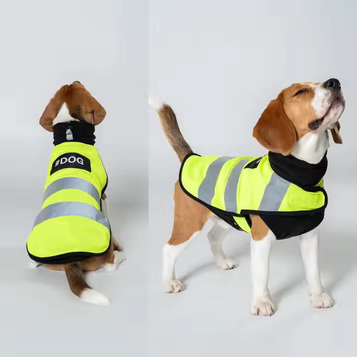 Nighttime Safe Dog Walking Fluorescent Reflective Safety Vest for Puppies Night Claw Pattern Polyester Material Dog Clothes